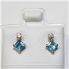 Image 1 : 10K YELLOW GOLD BLUE TOPAZ(0.4CT) DIAMOND