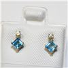 Image 3 : 10K YELLOW GOLD BLUE TOPAZ(0.4CT) DIAMOND