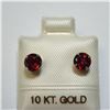 Image 1 : 10K YELLOW GOLD GARNET 5MM(1.28CT) EARRINGS