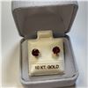 Image 4 : 10K YELLOW GOLD GARNET 5MM(1.28CT) EARRINGS