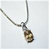 Image 2 : SILVER CITRINE WITH 3 DIAMOND 18" NECKLACE