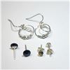 Image 1 : SILVER 3 PAIRS OF EARRINGS SET