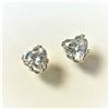 Image 2 : 14K WHITE GOLD HEART SHAPE CZ SCREW BACK WITH