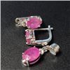 Image 3 : SILVER GENUINE RUBY PENDANT, EARRING(APP 3CT) SET