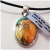 Image 1 : SILVER GEMSTONE(14.5CT) W/ CORD PENDANT (SIZE 7.5)