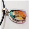 Image 2 : SILVER GEMSTONE(14.5CT) W/ CORD PENDANT (SIZE 7.5)