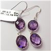 Image 1 : SILVER AMETHYST(10.75CT) EARRINGS (~WEIGHT 4.7G)