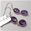 Image 2 : SILVER AMETHYST(10.75CT) EARRINGS (~WEIGHT 4.7G)