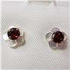 Image 1 : 10K YELLOW GOLD GARNET MOTHER OF PEARL  EARRINGS