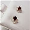 Image 2 : 10K YELLOW GOLD GARNET MOTHER OF PEARL  EARRINGS