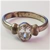 Image 1 : SILVER CUBIC ZIRCONIA RING (SIZE 9)(WEIGHT 3.44G)