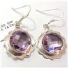 Image 1 : SILVER AMETHYST(15.15CT) EARRINGS (~WEIGHT 8.85G)