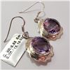 Image 2 : SILVER AMETHYST(15.15CT) EARRINGS (~WEIGHT 8.85G)