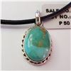Image 1 : SILVER TURQUOISE(6.15CT) W/ CORD PENDANT