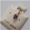 Image 1 : 14K YELLOW GOLD AMETHYST  PENDANT, MADE IN CANADA