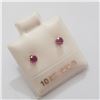 Image 2 : 10K WHITE GOLD RUBY 3MM EARRINGS