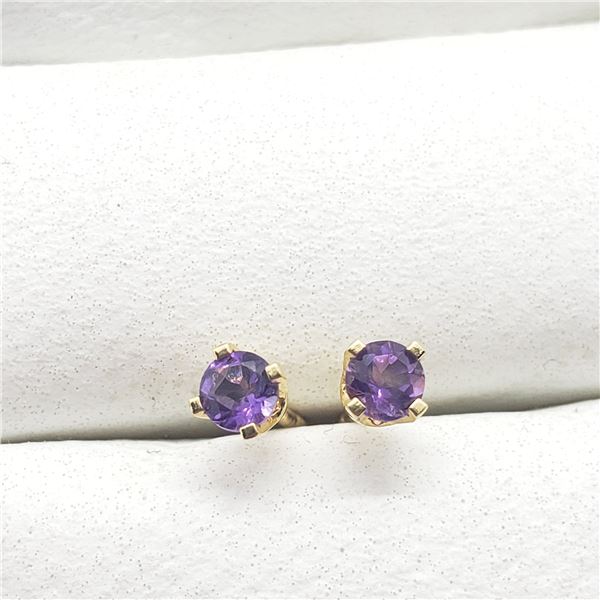 14K YELLOW GOLD AMETHYST EARRINGS