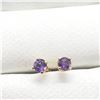 Image 1 : 14K YELLOW GOLD AMETHYST EARRINGS