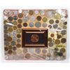 Image 1 : HAND CRAFTED DISPLAY OF WORLD COINS CENTERED BY