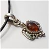 Image 2 : SILVER GEMSTONE W/ CORD PENDANT(~WEIGHT 6.32G)