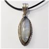 Image 1 : SILVER MOONSTONE W/ CORD PENDANT (~WEIGHT 9.35G)