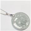 Image 2 : JADE 16" WITH SILVER CHAIN NECKLACE(WEIGHT 27.68G