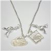 Image 1 : SILVER 4 PENDANTS WITH CHAIN 16" NECKLACE