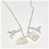 Image 2 : SILVER 4 PENDANTS WITH CHAIN 16" NECKLACE