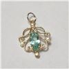 Image 1 : 14K YELLOW GOLD EMERALD(0.8CT)  PENDANT