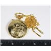 Image 1 : NEW LUMINOUS TRAIN THEME GOLD TONE POCKET WATCH