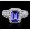 Image 2 : 14KT White Gold 1.84 ctw Tanzanite and Diamond Ring