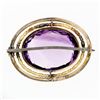 Image 3 : Antique Victorian 9k Yellow Gold Large Medium Purple Amethyst Open Frame Brooch