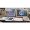 Image 1 : Qty 6 Framed Space Artwork w/ Info & Astronomer, Misc Size