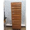 Image 2 : Rolling Wooden Cabinet w/ 12 Lined Drawers, Lift Top & Metal Hardware 21"x10"x64"H