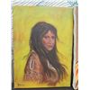 Image 2 : Qty 7 Native American Artwork: Portraits, Village, etc Some Framed, Some Signed, Misc Size