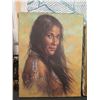 Image 2 : Qty 4 Native American Artwork: Female Portraits, Unframed, Some Signed, Misc Size
