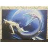 Image 2 : Qty 4 Unframed Artwork: 2 Fairies, Female on Horseback & Moon, Misc Size