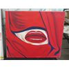 Image 2 : Qty 4 Unframed Artwork: 3 Fanny Females & Red Lips Signed by Artist 23"x23"
