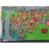 Image 8 : Unframed Village Scene Artwork Signed by Artist M.D. Suka 'bud' Bali 35"x29" (frame damage)