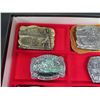 Image 2 : Qty 11 Belt Buckles: Hawaii, Surfing, Hula Dancing, Pineapple, etc in Display Case
