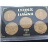 Image 2 : Coins of Hawaii 5 Coin Set of Hawaiian Islands in Plastic Case 7"L