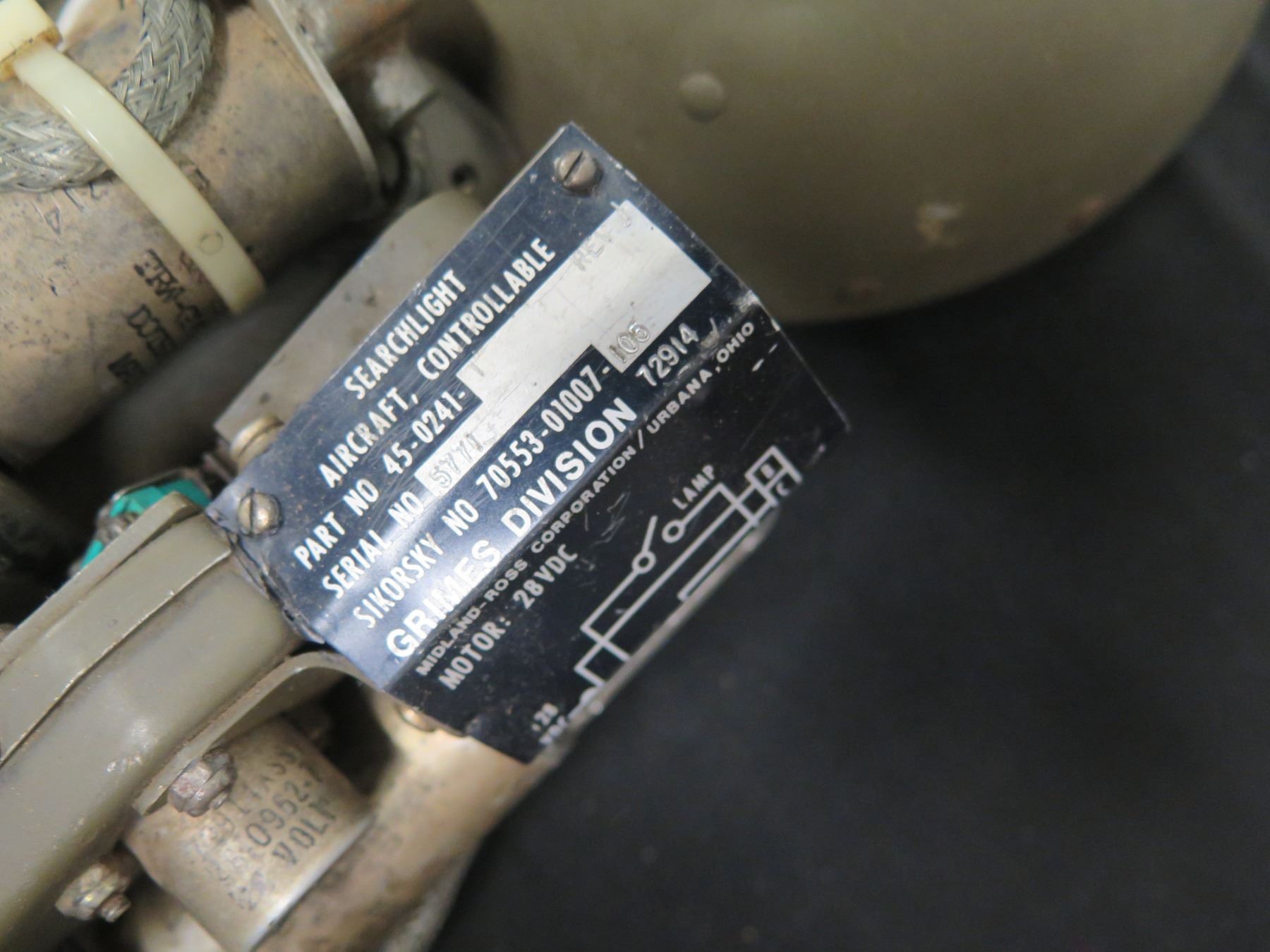 Grimes Aerospace 450241 Vintage Aircraft Searchlight, Controllable