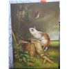 Image 2 : Qty 4 Unframed Animal Artwork: Birds, Fish, Tiger & Dragon, Cat, Misc Size