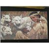 Image 8 : Qty 7 Native American Unframed Artwork: Portraits, Wolves, Horseback, etc, Misc Size