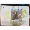 Image 8 : Qty 5 Unframed Artwork: Ducks, Horseback, Portrait, etc, Some Signed, Misc Size