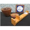 Image 1 : Wooden Tray Marked Chefs, Bowl, Missouri River Bead Loom & Telephone Plaque