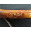 Image 8 : Qty 2 Walking Sticks: Finished Wood Marked CEM w/ Fish 56"L & Unfinished w/ Ram Head Handle 48"L