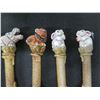 Image 8 : Qty Approx. 20 Pens w/ Wood Design & Duck, Ram, Tiger, Rabbit, Misc Animal Tops
