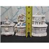 Image 24 : Qty 3 Trinket Boxes w/ Removable Lids: Babies, Kitchen Shelf, Some Markings