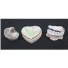 Image 1 : Qty 3 Trinket Boxes w/ Removable Lids: Baby, Lenox Heart & Hand, Some Markings